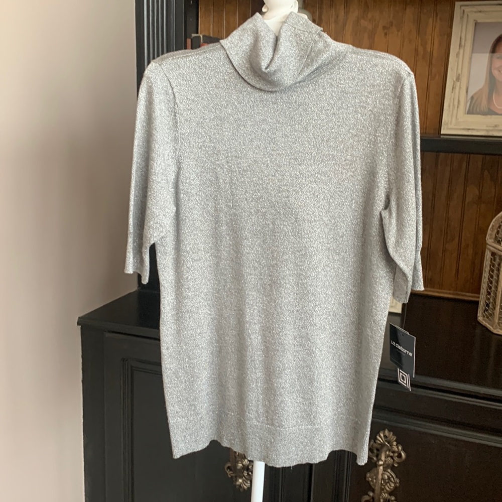 New Liz Claiborne Short Sleeve Turtleneck Sweater